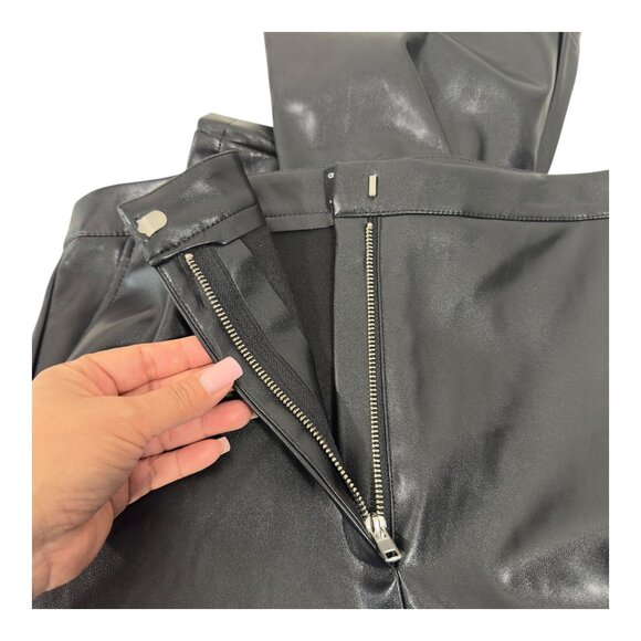 ASOS Design Black Faux Leather Flared Pants Women’s Size US 12 - Picture 11 of 12